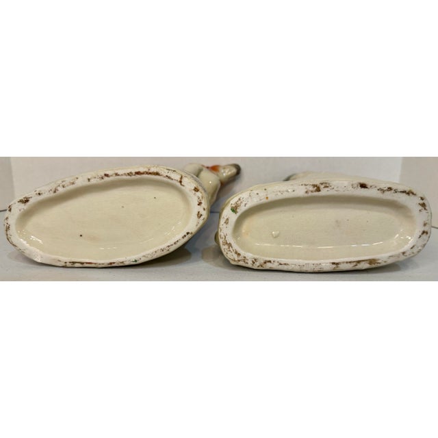 Pair 19th Century Staffordshire Greyhound/ Whippet Dog Spill Vase Figurines For Sale - Image 10 of 11