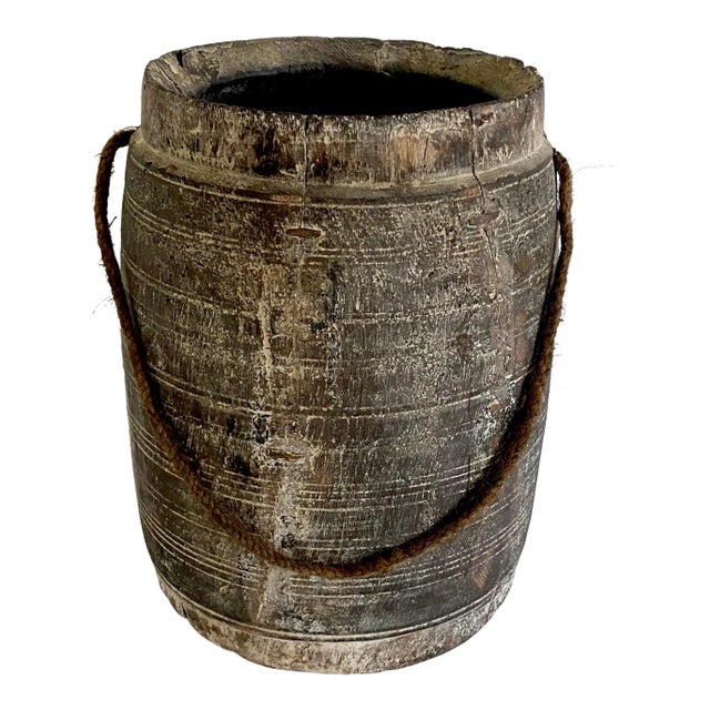 Rustic Wood Hanging Honey Pot Vessel For Sale