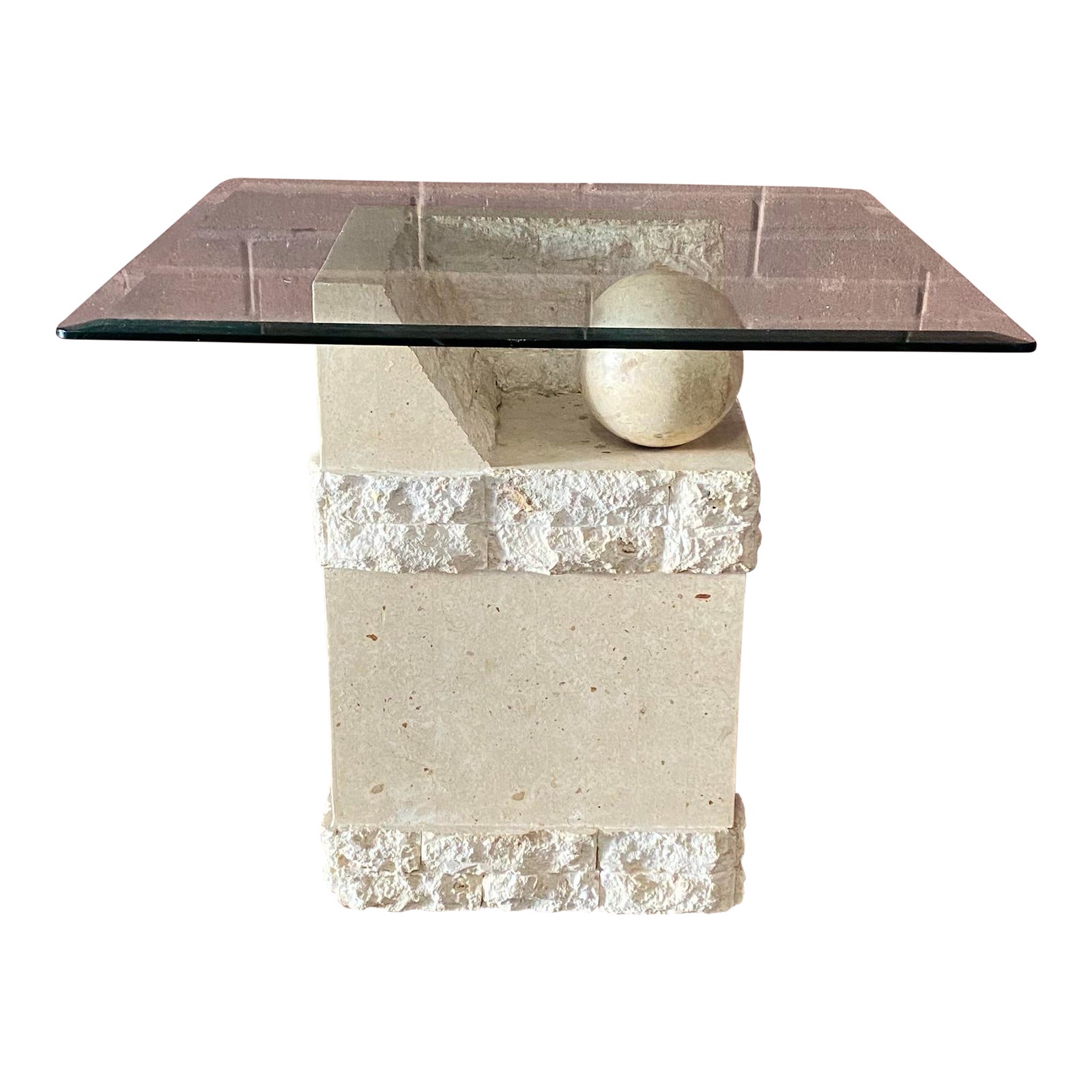 1980s Side Table Magnussen Tessellated Stone | Chairish