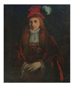 Young Irish Woman with Feathered Hat