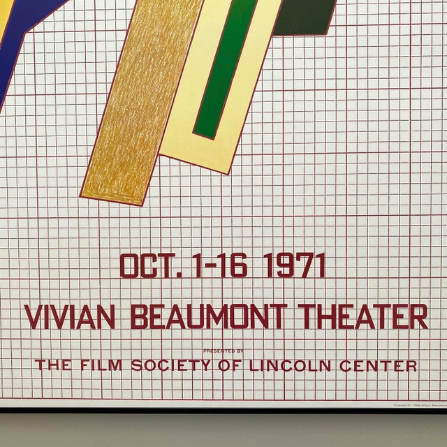 Frank Stella Vintage 1971 Mid Century Modernist Lithograph Print Framed Extra Large " 9th New York Film Festival " Poster For Sale - Image 16 of 18