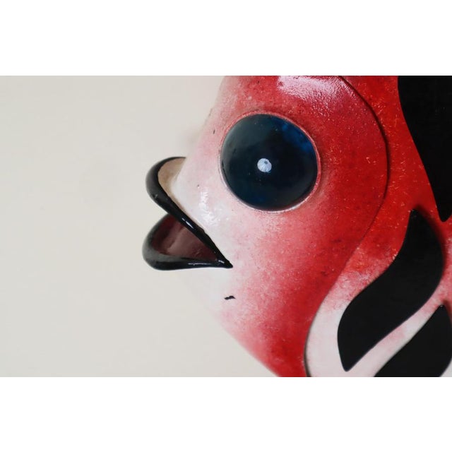 Mid-Century Red Fish with Aquamarine Eye Wall Light, 1950s For Sale - Image 4 of 14