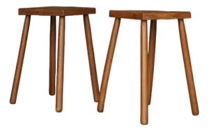 Set of Rustic Oak High Stools. 1970s
