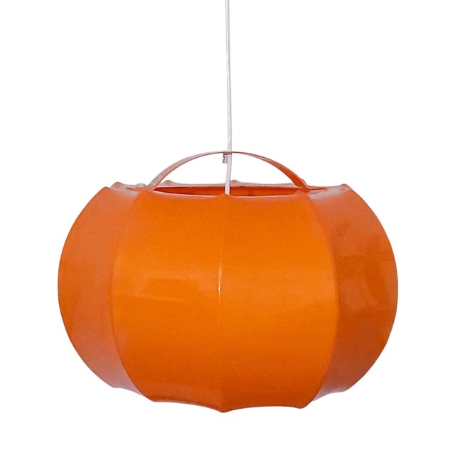 Mid-Century Modern Orange Pendant Lamp from Ilka Plast, Germany, 1970s For Sale