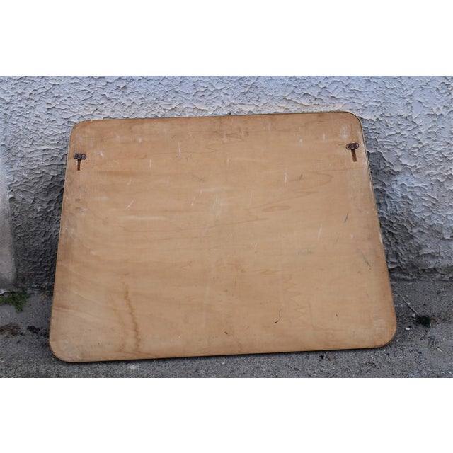Mid-Century Modern Italian Trapezoidal Mirror in Brass, 1950 For Sale - Image 3 of 9