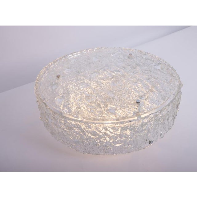 Large Murano Glass Flushmount Fixture in the style of Kaiser, Germany, 1960s For Sale - Image 12 of 13