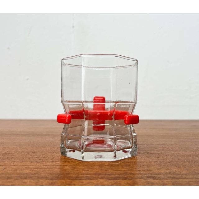 Red Postmodern Octagon Tea Glasses, 1980s, Set of 3 For Sale - Image 8 of 17