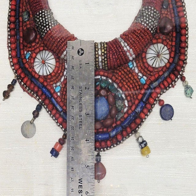 Framed Tibetan Ladakh Coral Turquoise and Pearl Necklace For Sale - Image 10 of 11