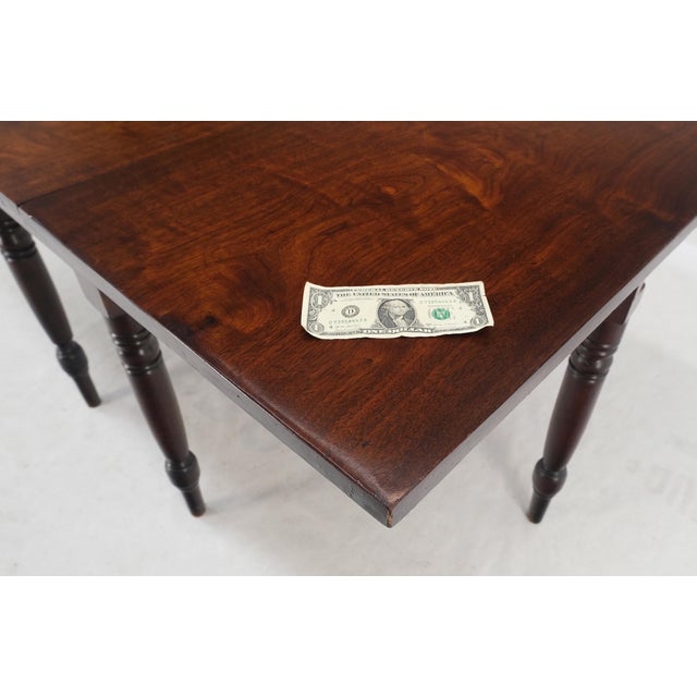Solid Walnut Board Antique Drop Leaf Dining Center Console Table Clean! For Sale - Image 13 of 17