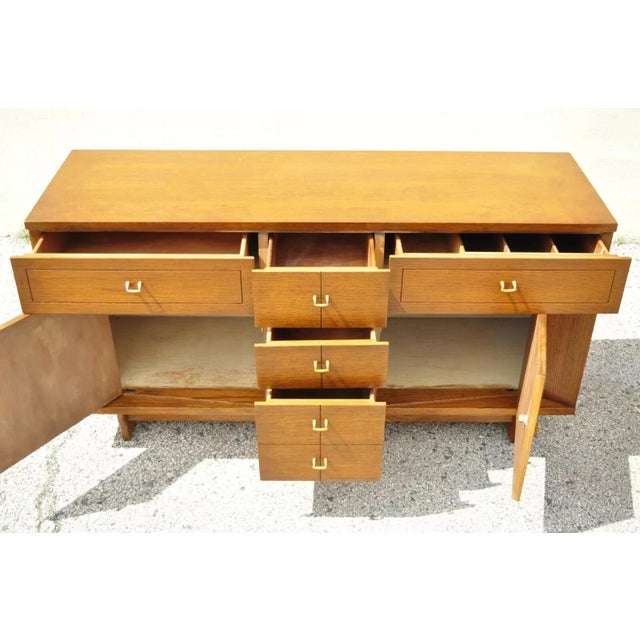 Wood Raymond Loewy Mengel Mid Century Modern Sculpted Oak Buffet Sideboard Credenza For Sale - Image 7 of 12