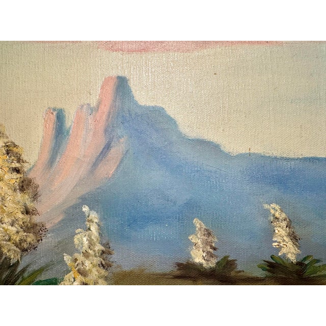 1964 Mid-Century Modern Desert Landscape Oil Paintings - a Pair For Sale - Image 10 of 12