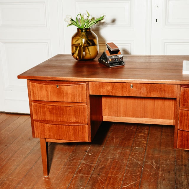 Vintage Teak Double Desk, 1960s For Sale - Image 6 of 9