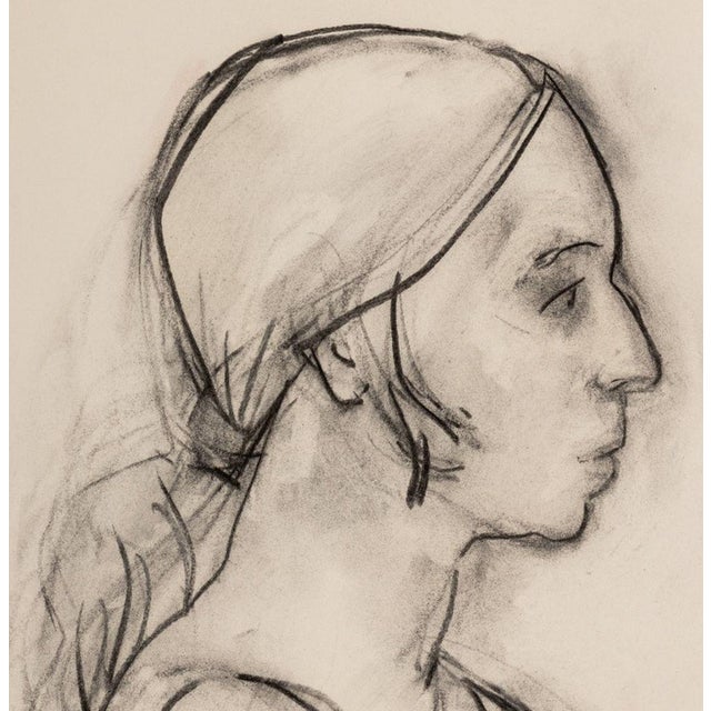 Manfred Schwartz (American, b. Poland, 1909-1970), Portrait of a Woman, Charcoal on Paper, with the artist's signature...