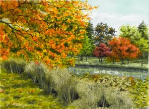 "Autumn Trail" Original Watercolor Painting