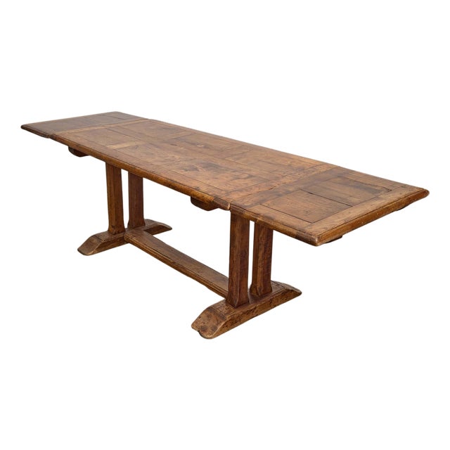 19th-Century French Fruitwood Extension Dining Table With Two Leaves For Sale