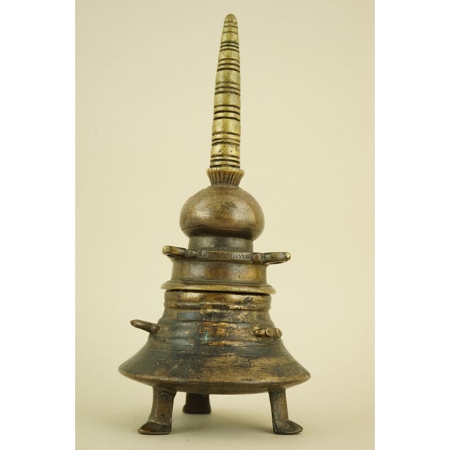Antique Indian Inkwell in Gilded Bronze, 1800s For Sale - Image 6 of 18