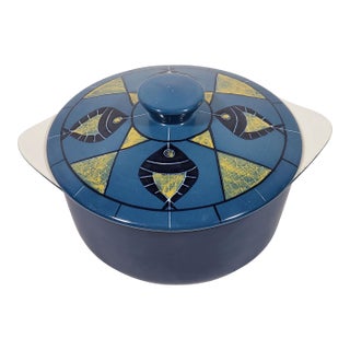 Vintage Original Mid-Century Modern Jie Gantofta Swedish Sauce Pan W/Anita Nylund Fish Pattern Lid For Sale