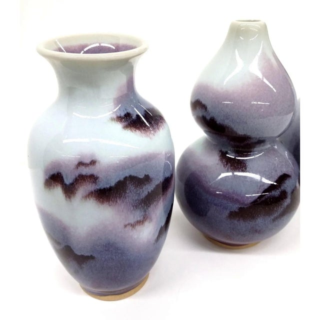 Chinese Jun Style Fine Porcelain Vases - Set of 3 For Sale - Image 4 of 11