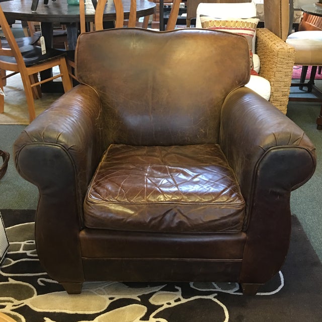 Restoration Hardware Leather French Club Chair | Chairish