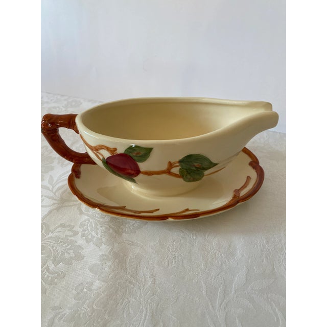 Franciscan China Franciscan Gravy Boat With Attached Plate Excellent Condition Vintage For Sale - Image 4 of 10