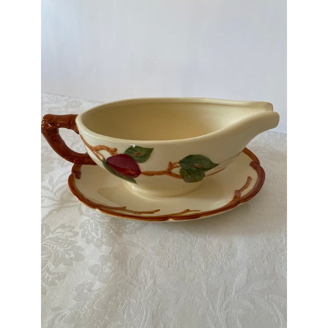 Franciscan China Franciscan Gravy Boat With Attached Plate Vintage Excellent Condition For Sale - Image 4 of 10