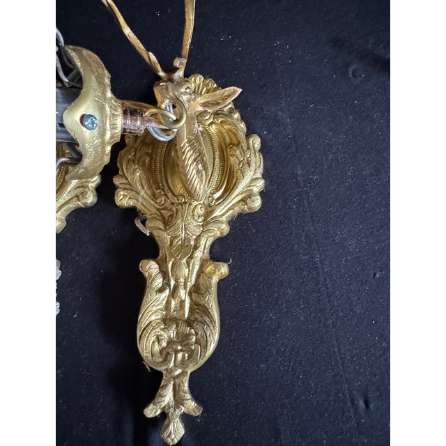 Late 20c French Louis XVI Gilt Bronze Wall Lamps / Sconces - 2 PCS For Sale - Image 16 of 17