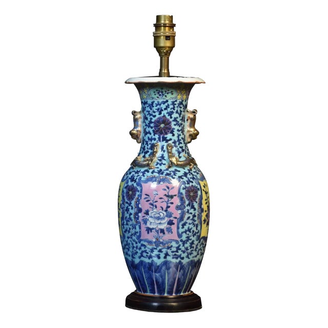 Chinese Baluster Vase Lamp, 1920s For Sale