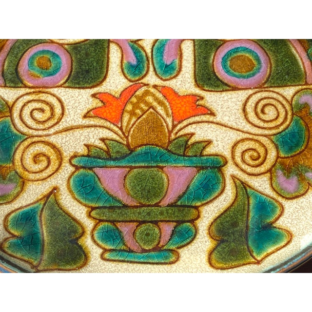 Vintage Ceramic Dish with Peacock Bird Decor, France, 1960s For Sale - Image 3 of 5