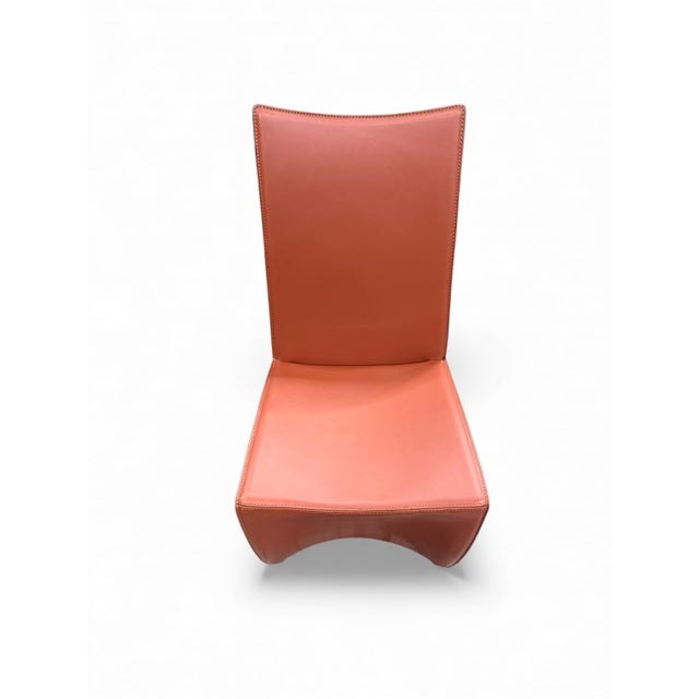 Italian Modern Red Leather Chair by Philippe Starck, 1980s For Sale - Image 3 of 8