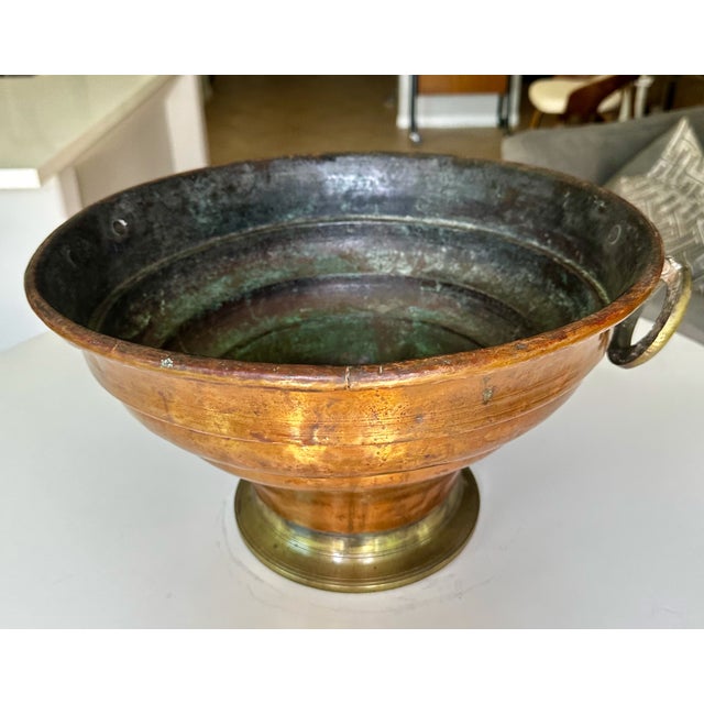 1920s French Antique Copper & Brass Champagne Cooler or Planter For Sale - Image 5 of 18