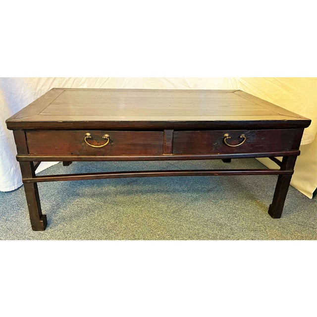 19th Century Chinese Low Kang Tea Table With Drawers For Sale - Image 13 of 13