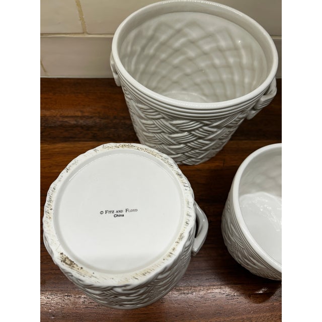 Fitz and Floyd Vintage Basket Form Cachepot or Planters- Set of 3 For Sale - Image 4 of 4