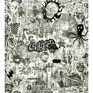 Sample - Jean Paul Gaultier for The House of Scalamandr�� Ernest Wallcovering, Noir For Sale