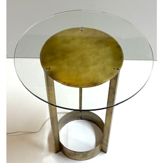 Fontana Arte Illuminated Patinated Brass & Glass Side Table, Italy 1960s For Sale In West Palm - Image 6 of 9
