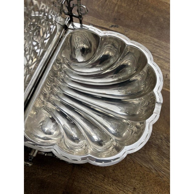 Antique Late 19th. Century Silver Plate Shell-Shaped Biscuit Warmer For Sale - Image 9 of 11