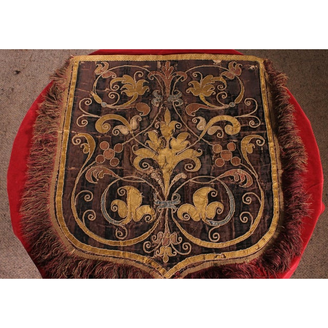 Embroidered Velvet and Silk Fabric, 1500s For Sale - Image 5 of 9