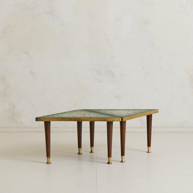 Mexican Green Mosaic Triangular Side Table by Genaro Álvarez, 1960s For Sale - Image 14 of 18