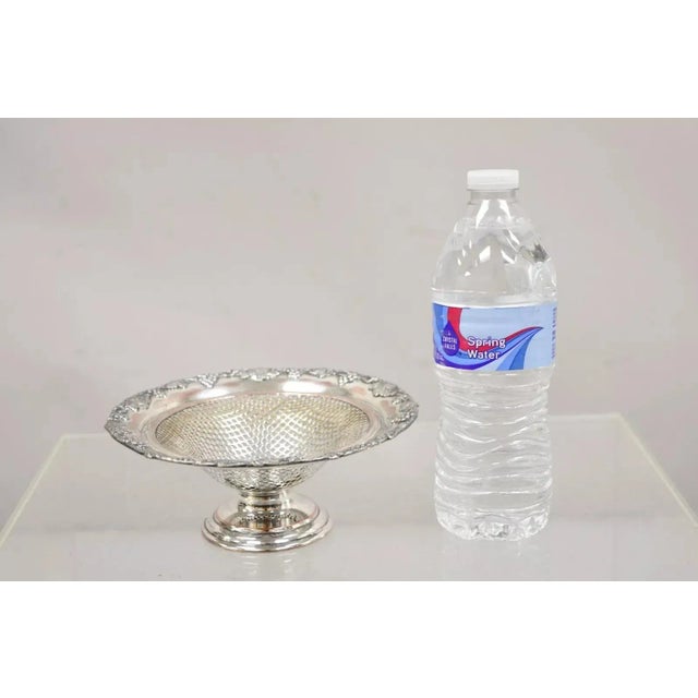 English Edwardian Silver Plated Wreath Design Small Mesh Basket Candy Dish - a Pair. Circa Early to Mid 20th Century....