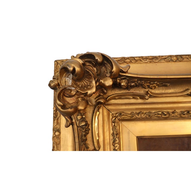 19th Century Italian Interior Scene Oil on Canvas Painting Signed J. Della Rocca in Ornate Gilt Frame For Sale - Image 4 of 6