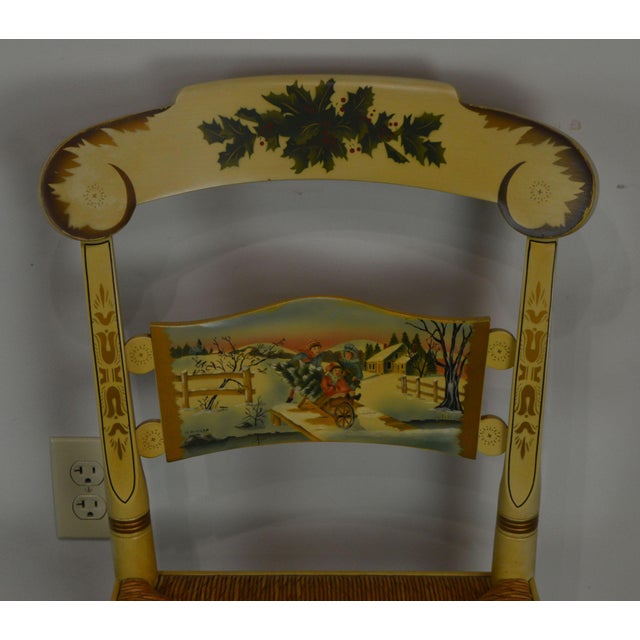 Hitchcock Limited Edition Christmas Rush Seat Side Chair Chairish