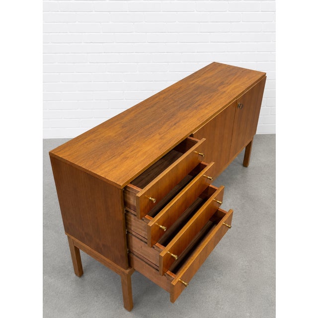 Mid Century Modern Teak Credenza C. 1960’s | Scandinavian Danish Modern Sideboard For Sale - Image 12 of 14