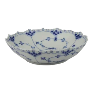 1960s Royal Copenhagen Serving Bowl, Blue Fluted Full Lace, No. 1018