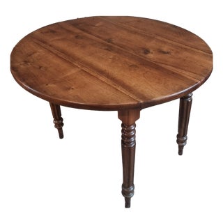 Antique French Drop-Leaf Table in Walnut, 1800s For Sale