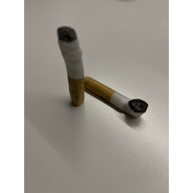 Pop Art Sculptural Hand-Carved Carrara Marble Cigarette Butts, Tuscany, Italy, 1950s, Set of 2 For Sale - Image 9 of 13