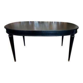 Antique French 1940's Ebonized Dining Table For Sale