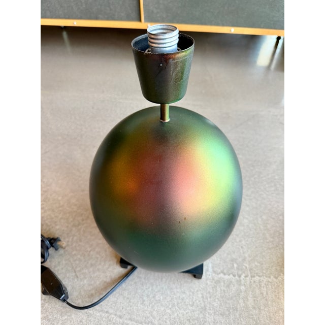 Vintage Fine Art Lamps Iridescent Metal Spherical Table Lamp Dimmer For Sale - Image 12 of 15