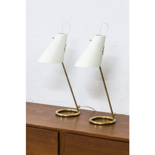 Very rare pair of b 90 table lamps designed by hans agne jakobsson. Produced by his own company around 1961-62 in very few...