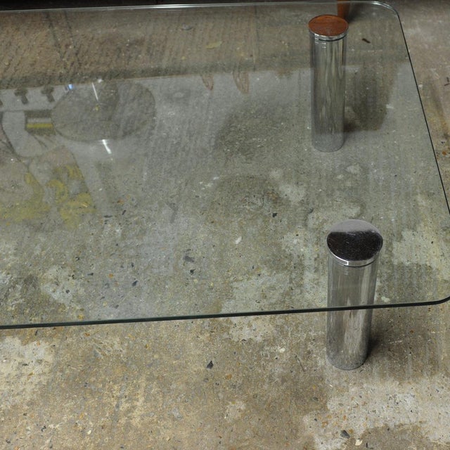 Marco Zanuso Large Glass and Chrome Coffee Table from Zanotta, 1960s For Sale - Image 4 of 9