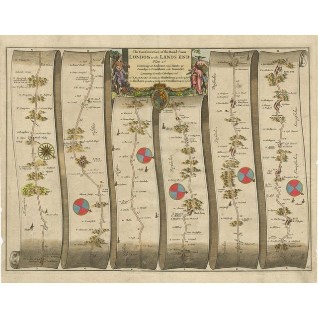 Antique Map of the Road from Andover to Crewkerne For Sale - Image 3 of 6