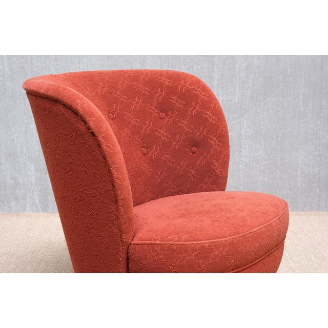 Easy Chairs in Red Fabric and Birch from Carl-Johan Boman, Finland, 1940s, Set of 2 For Sale - Image 16 of 17